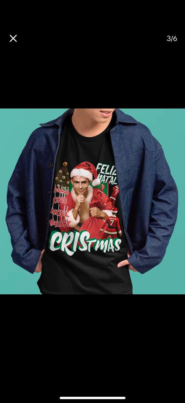 Camiseta CR7 Natal Preto